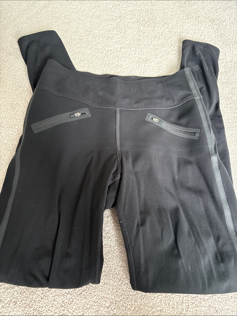 SPANX Black Leggings with Zippered Pockets